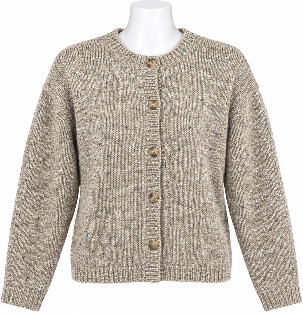 Christopher & Banks Wool Blend Marled Knit Cardigan Cottage Coastal Womens M